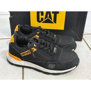 Caterpillar Womens Venward Composite Toe Work Shoes Black Cat Yellow Lace Up 8